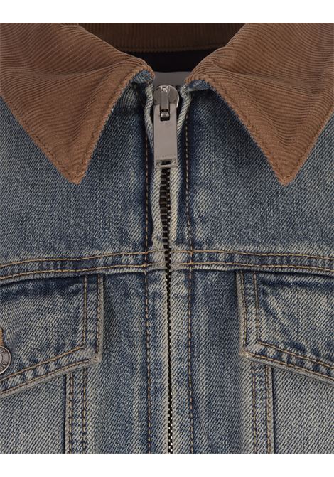 Giacca In Denim Con Volant in Stone Washed ALEXANDER MCQUEEN | 813538-QMACV4315